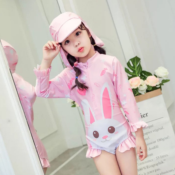 Dječji cijeli kupaći kostim s aplikacijom dugih rukava i patentnim zatvaračem