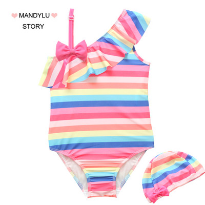 Triibuline laste ujumistrikoo tüdrukutele