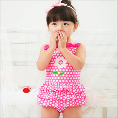 Novi model kariranog dječjeg kupaćeg kostima za djevojčice u rozoj boji