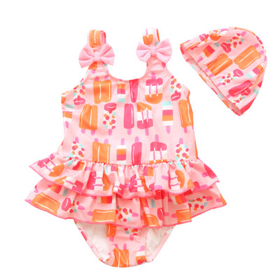 Laste ujumistrikoo roosade paeltega