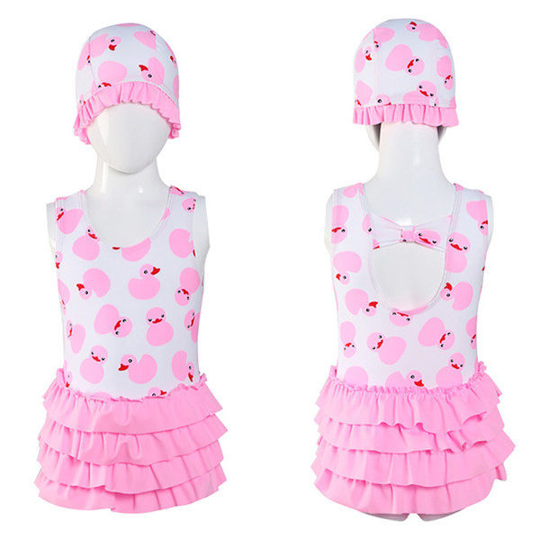 Ολόσωμο παιδικό μαγιό  για κορίτσια με έγχρωμη εκτύπωση