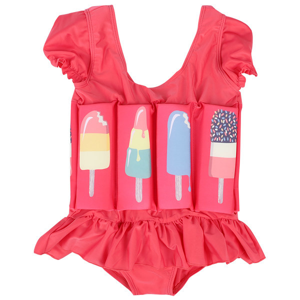 Dječji kupaći kostim s aplikacijama i kovrčama za djevojčice