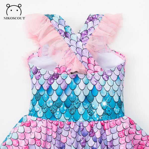 Нов модел цветен бански костюм за момичета