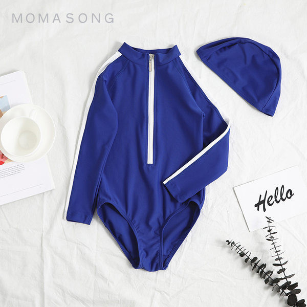 Dječji cijeli kupaći kostim s dugim rukavima i patentnim zatvaračem koji se brzo suši