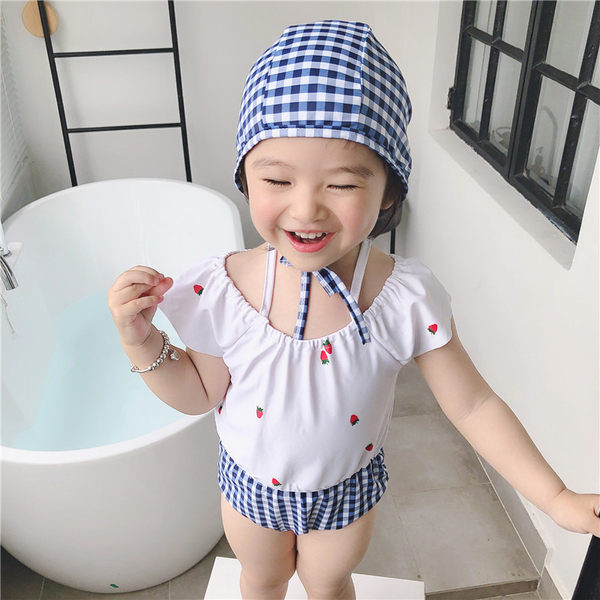 Laste täisujumistrikoo aplikatsiooni ja õhukeste rihmadega