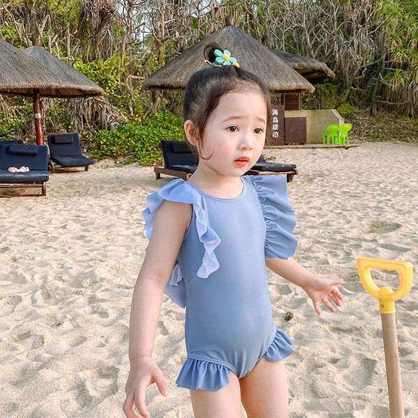 Dječji cijeli kupaći kostim s trakom i kovrčama