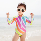 Laste täisujumistrikoo pikkade varrukate ja lukuga