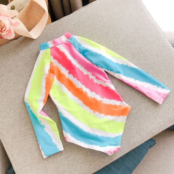 Laste täisujumistrikoo pikkade varrukate ja lukuga