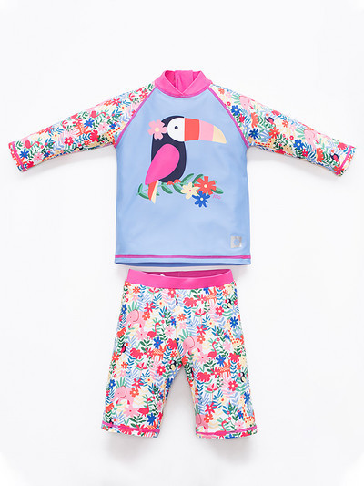 Uus kaheosaline lillemotiiviga ujumistrikoo mudel tüdrukutele