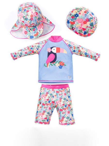 Uus kaheosaline lillemotiiviga ujumistrikoo mudel tüdrukutele