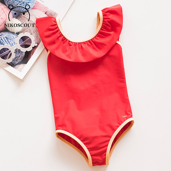 Ühevärviline täisujumistrikoo tüdrukutele