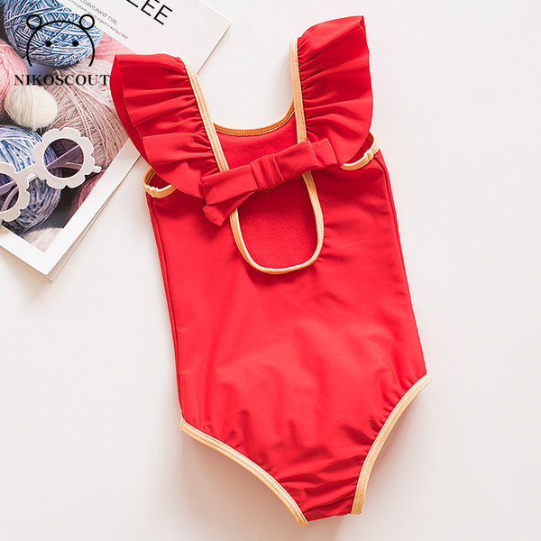 Ühevärviline täisujumistrikoo tüdrukutele