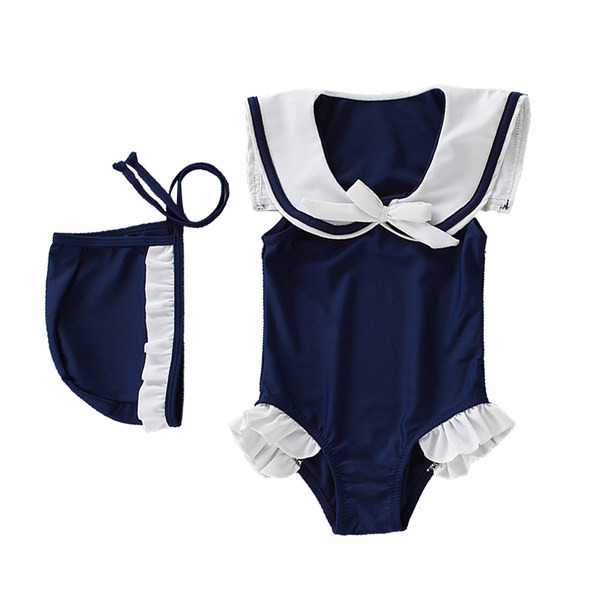 Cijeli kupaći kostim s trakom - za djevojčice