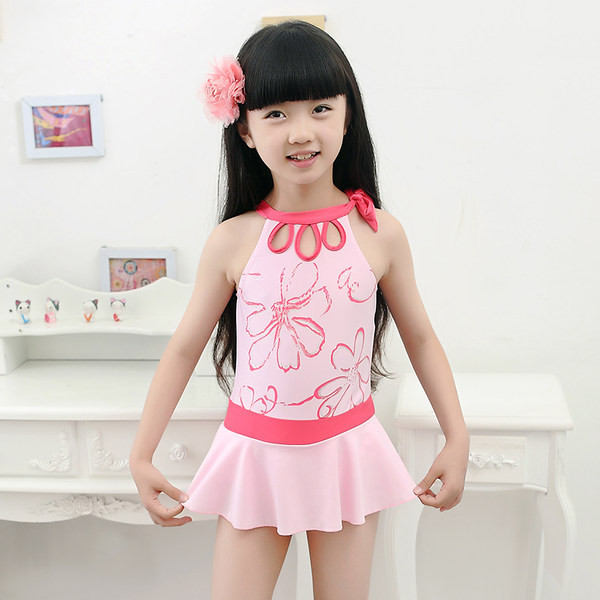 Dječji cijeli kupaći kostim s aplikacijom u dvije boje za djevojčice