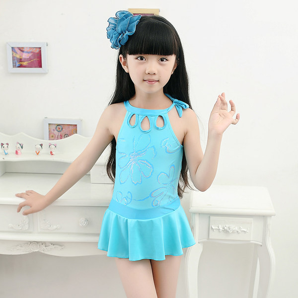 Dječji cijeli kupaći kostim s aplikacijom u dvije boje za djevojčice