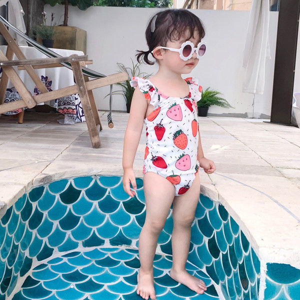 Dječji kupaći kostim s aplikacijom - za djevojčice