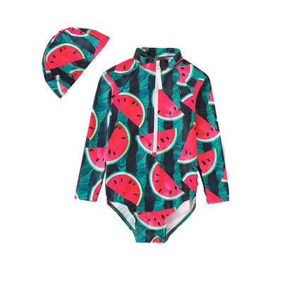 Dječji kupaći kostim za sunčanje s dugim rukavima i patentnim zatvaračem