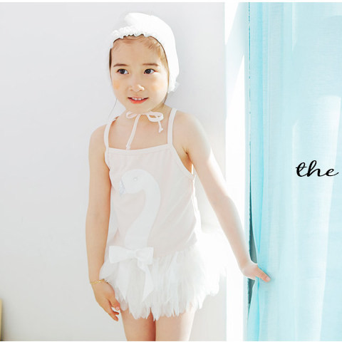 Dječji cijeli kupaći kostim s aplikacijom i trakom za djevojčice