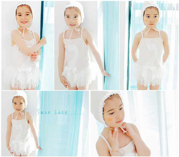 Dječji cijeli kupaći kostim s aplikacijom i trakom za djevojčice