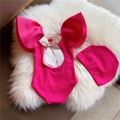 Dječji cijeli kupaći kostim s golim leđima i vezicama