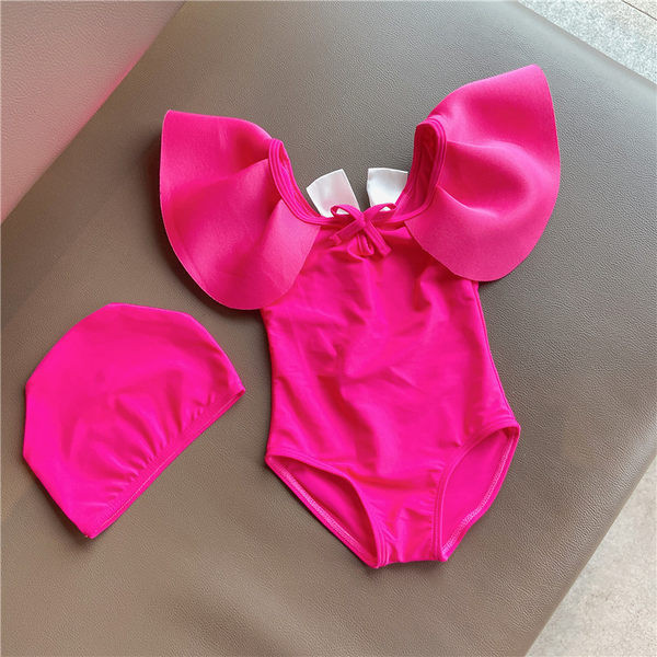 Dječji cijeli kupaći kostim s golim leđima i vezicama