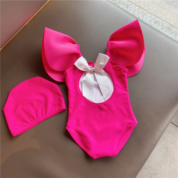 Dječji cijeli kupaći kostim s golim leđima i vezicama