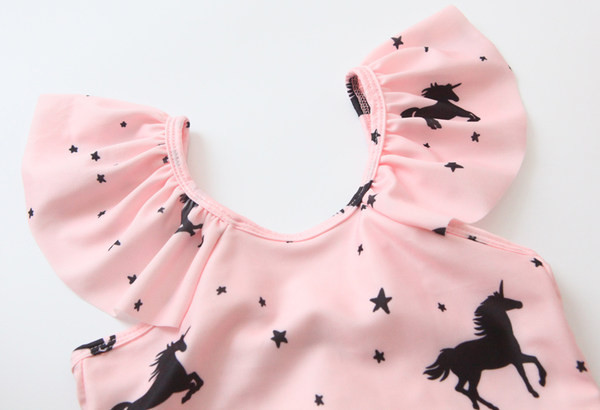 Roosa laste täisujumistrikoo tüdrukutele