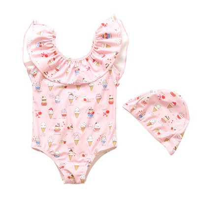 Dječji cijeli kupaći kostim s vezicama u ružičastoj boji