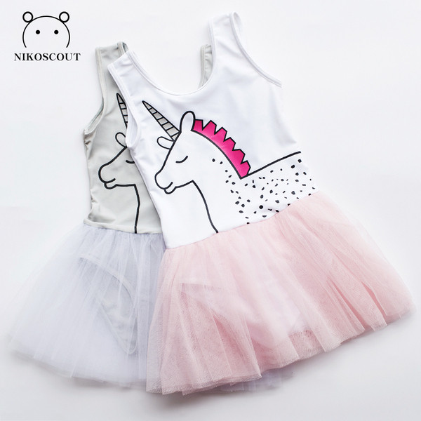 Moderni dječji cijeli kupaći kostim s tilom za djevojčice