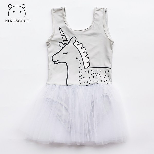 Moderni dječji cijeli kupaći kostim s tilom za djevojčice