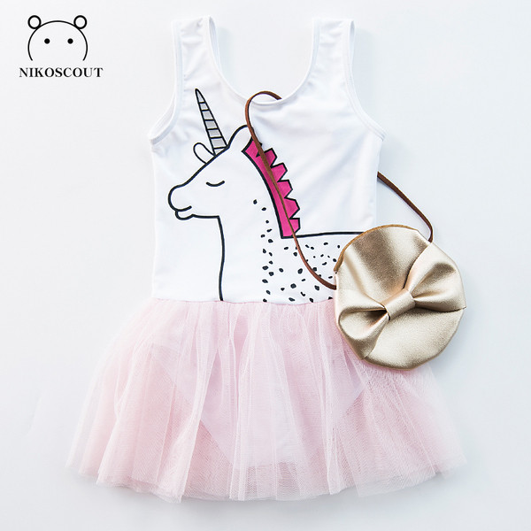 Moderni dječji cijeli kupaći kostim s tilom za djevojčice