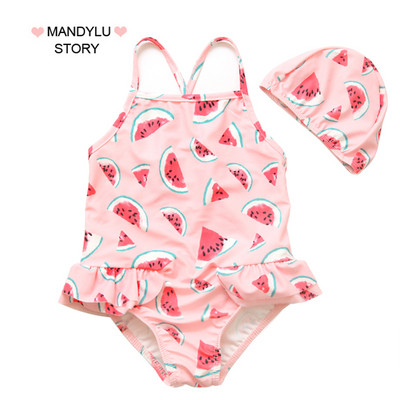 Peenikeste rihmadega roosa laste ujumistrikoo