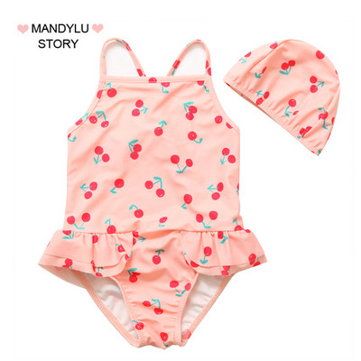 Peenikeste rihmadega roosa laste ujumistrikoo