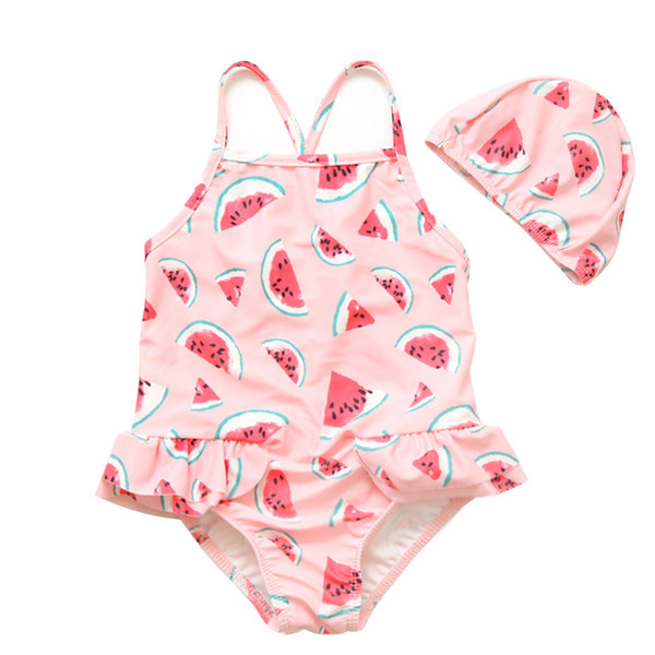 Peenikeste rihmadega roosa laste ujumistrikoo