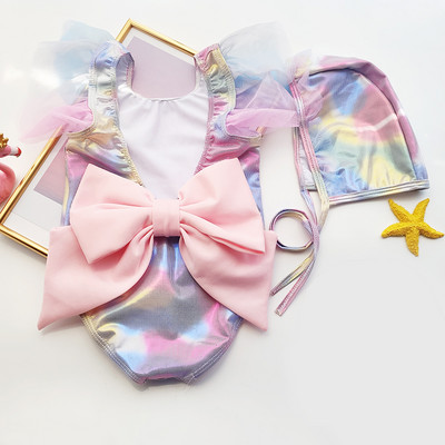 Dječji cijeli kupaći kostim s golim leđima i trakom