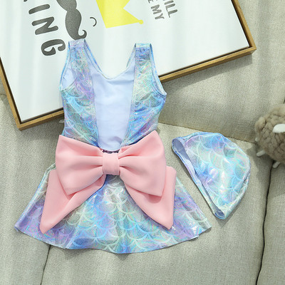 Dječji cijeli kupaći kostim s golim leđima i trakom