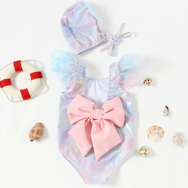 Dječji cijeli kupaći kostim s golim leđima i trakom