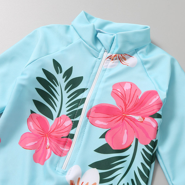 Dječji kupaći kostim s cvjetnim uzorkom i patentnim zatvaračem