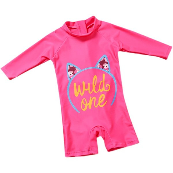 Dječji kupaći kostim u boji ciklame s aplikacijom za djevojčice