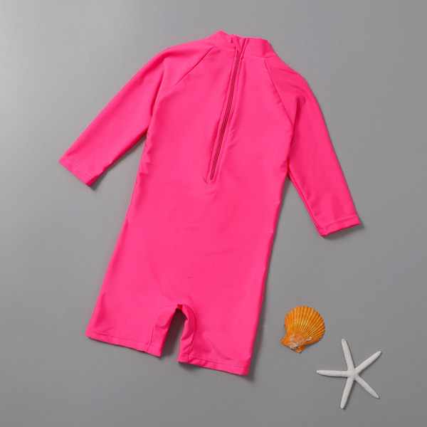 Dječji kupaći kostim u boji ciklame s aplikacijom za djevojčice