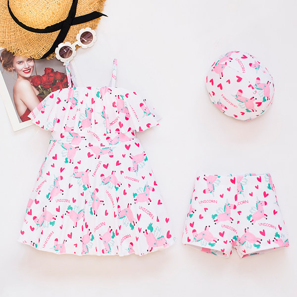 Moderan dječji kupaći kostim za djevojčice s printom