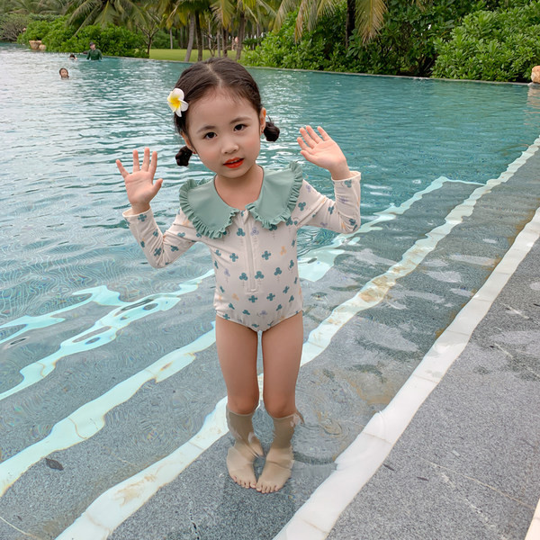 Dječji cijeli kupaći kostim s dugim rukavima i patentnim zatvaračem