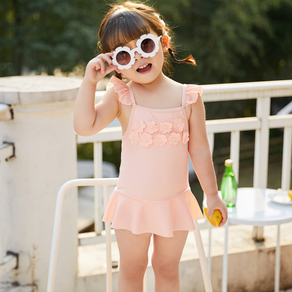 Laste täisujumistrikoo 3D lilledega