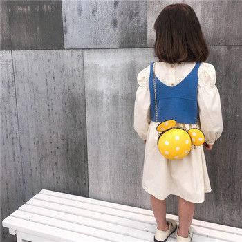 Κομψή παιδική μίνι στρογγυλή τσάντα για κορίτσια