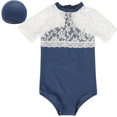 Laste ujumistrikoo täispits ja lühikeste varrukatega