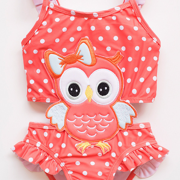 Нов модел детски цял бански костюм на точки за момичета