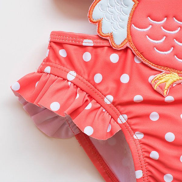 Нов модел детски цял бански костюм на точки за момичета