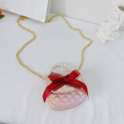 Moodne dekoratiivpärlitega laste minikott tüdrukutele