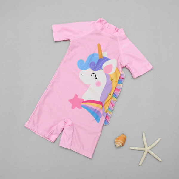 Детски розов бански костюм подходящ за момичета