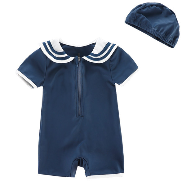 Dječji cijeli kupaći kostim kratkih rukava - plava boja